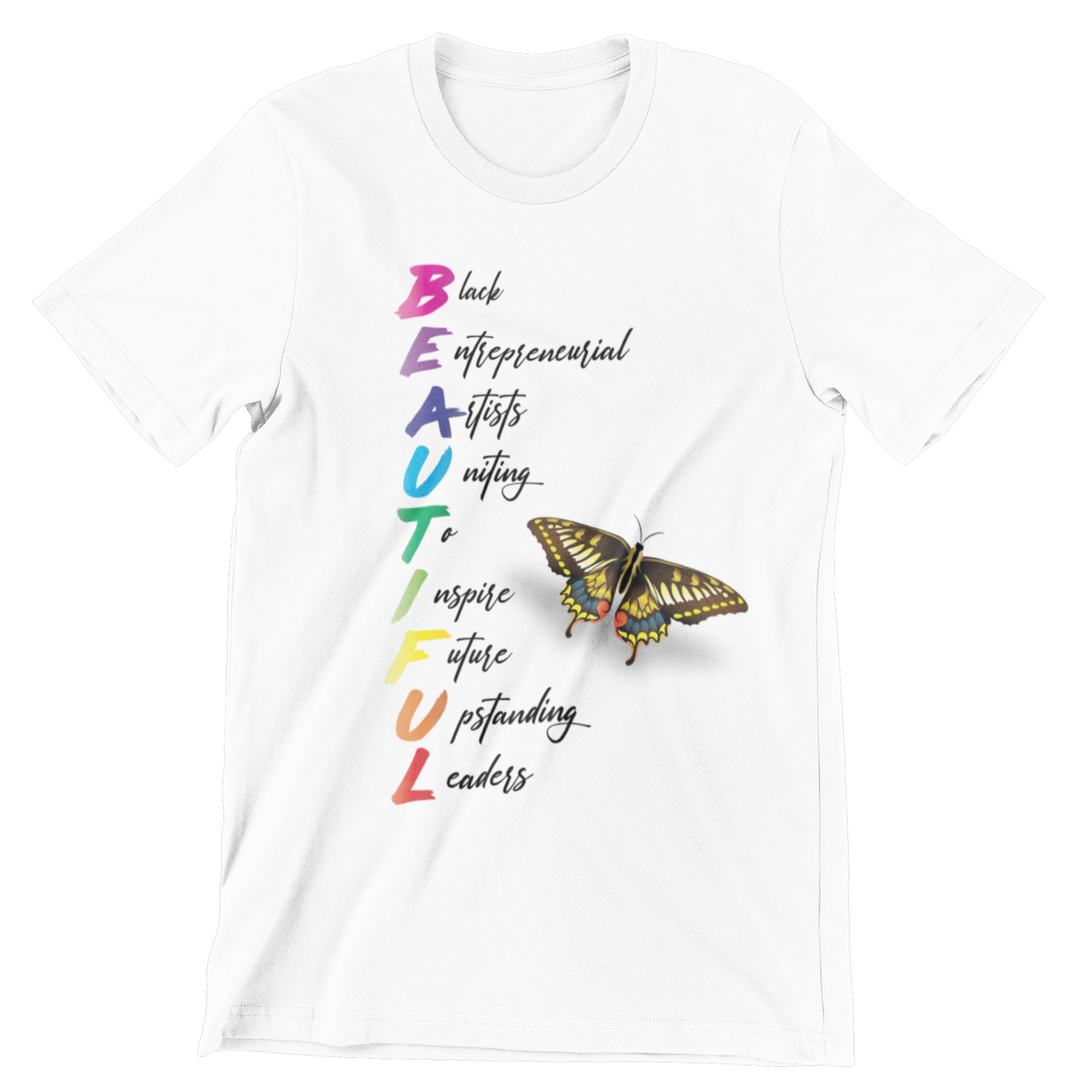 B.E.A.U.T.I.F.U.L Premium Butterfly White Tee