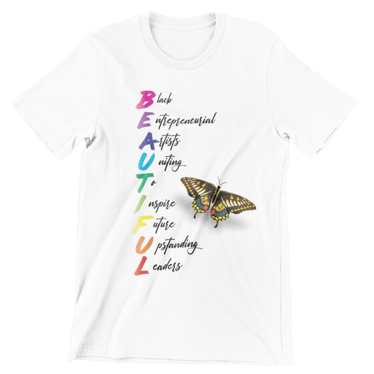 B.E.A.U.T.I.F.U.L Premium Butterfly White Tee