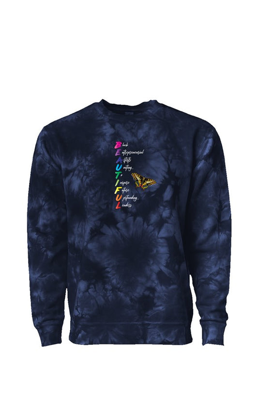 B.E.A.U.TI.F.U.L Crystal Tie Dye Crewneck