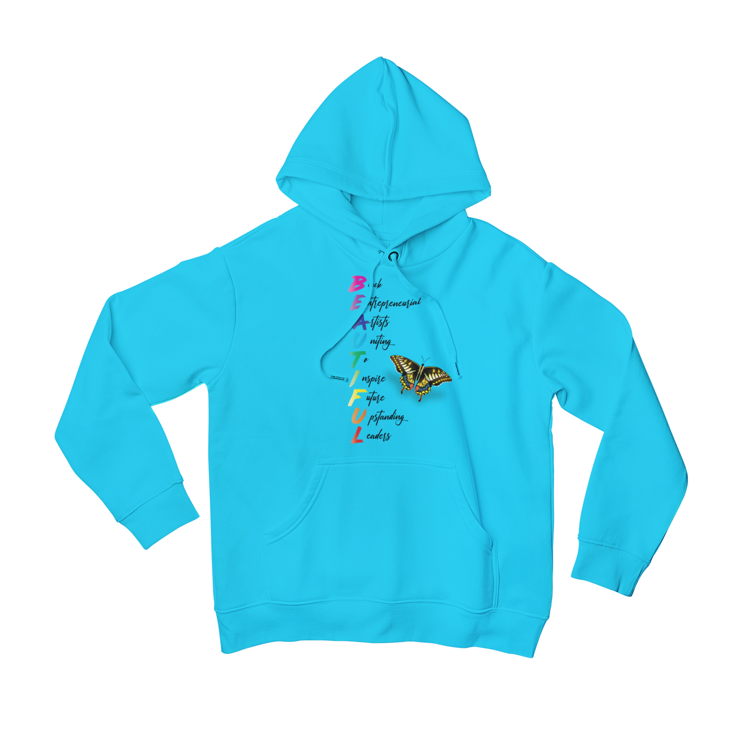 B.E.A.U.T.I.F.U.L  Premium Blue Hoodie