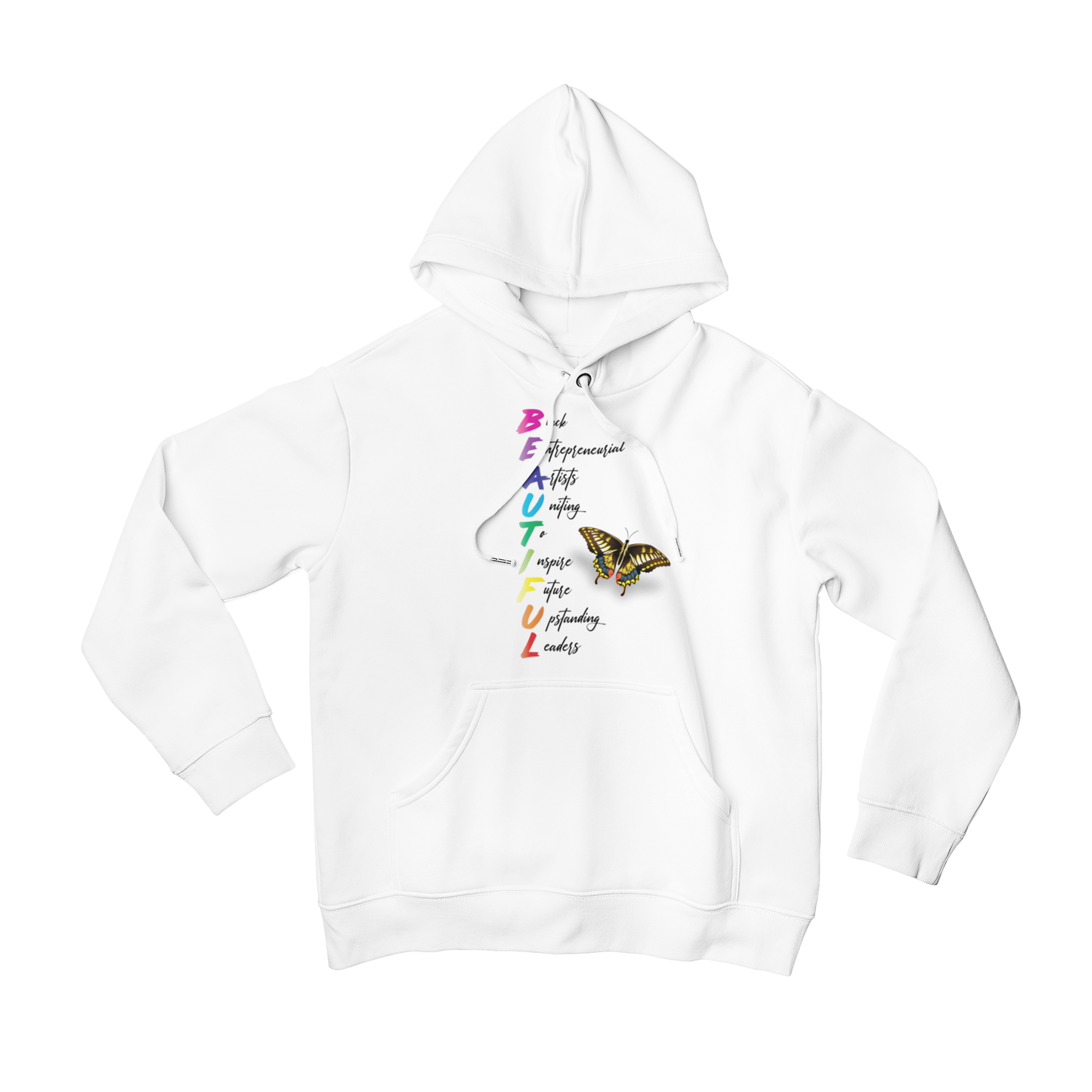 B.E.A.U.T.I.F.U.L Premium White Hoodie